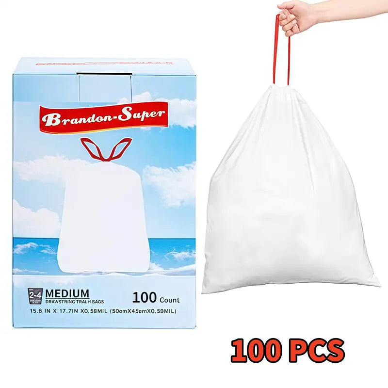 4-13 Gallon Drawstring Trash Bags 100 Count Heavy Duty