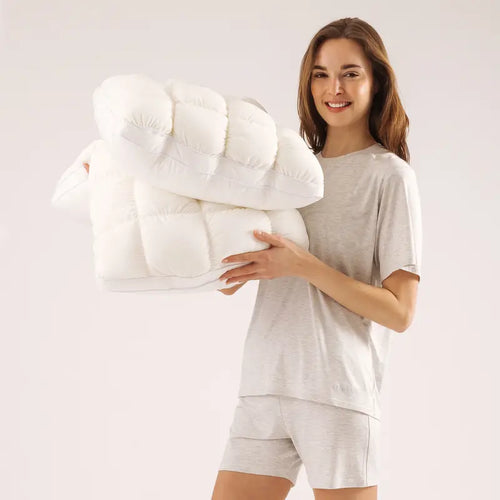 Mellow Puff Pillow | Soft Quilted Cloud-Like Bed Pillow