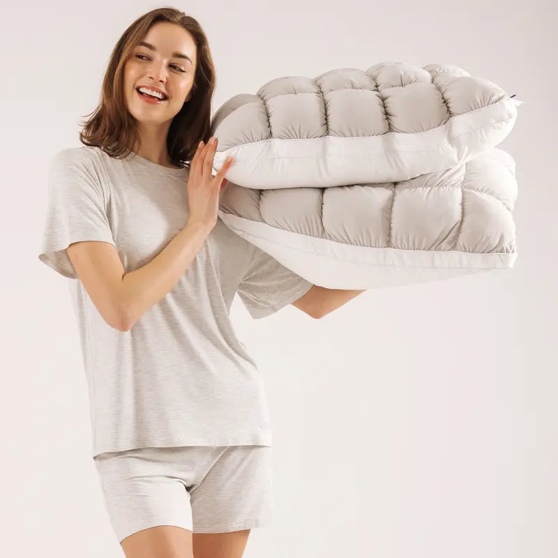Mellow Puff Pillow | Soft Quilted Cloud-Like Bed Pillow