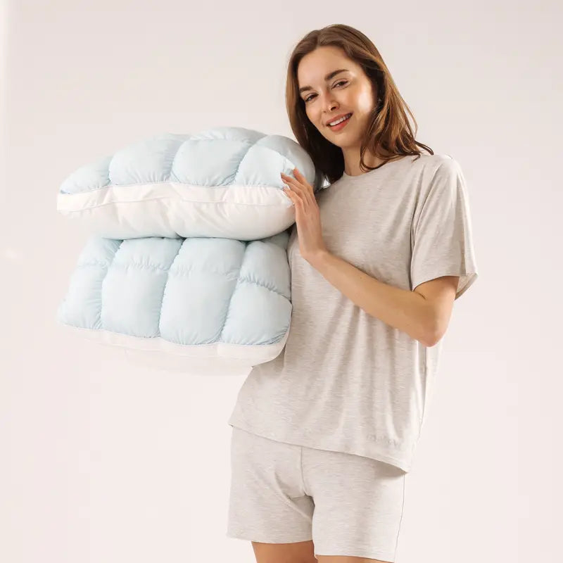 Mellow Puff Pillow | Soft Quilted Cloud-Like Bed Pillow