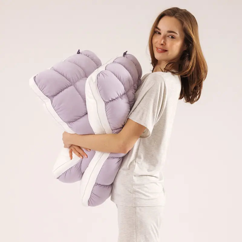 Mellow Puff Pillow | Soft Quilted Cloud-Like Bed Pillow