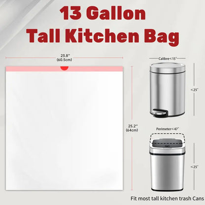 4-13 Gallon Drawstring Trash Bags 100 Count Heavy Duty