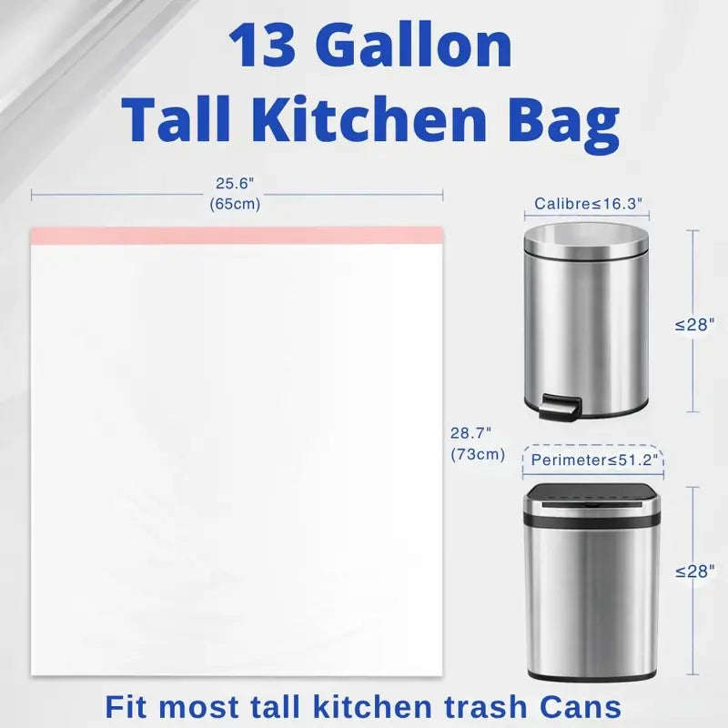 4-13 Gallon Drawstring Trash Bags 100 Count Heavy Duty