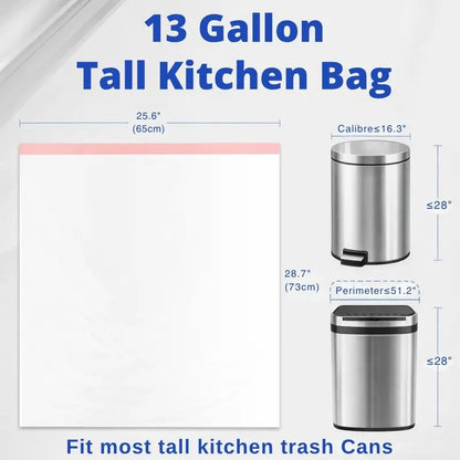 4-13 Gallon Drawstring Trash Bags 100 Count Heavy Duty