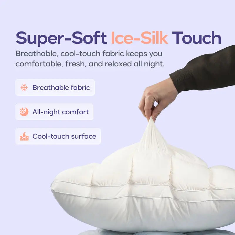 Mellow Puff Pillow | Soft Quilted Cloud-Like Bed Pillow